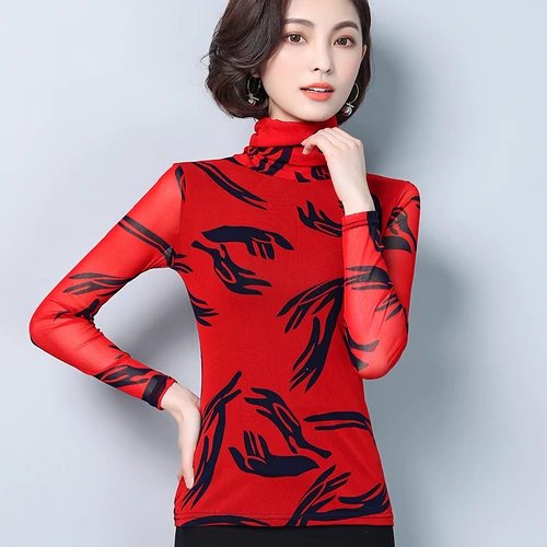 Новинка осени 2020 эластичные с длинными рукавами трендовые модные принтом