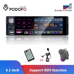 Автомагнитола Podofo, 4,1 дюйма, 1DIN, с сенсорным экраном, Bluetooth, RDS, USB, AUX, MP5, видеоплеер, MP3, Автозвук, стерео, поддержка микрофона