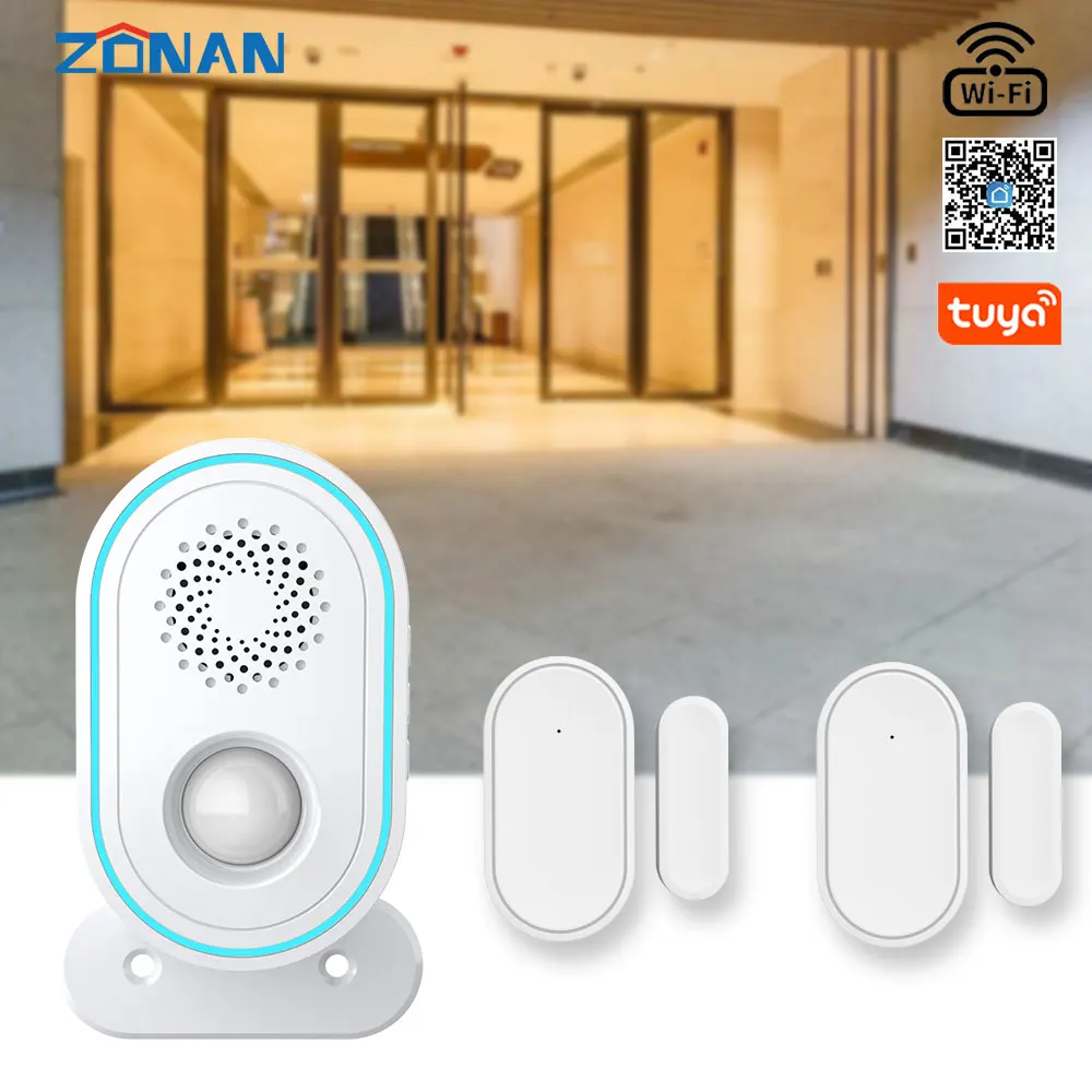 

ZONAN P31 WIFI Tuya Домашняя Безопасность Дверной Звонок Сигнализация Smart Life APP Приветственный Звонок Интеллектуальный Домашний Дверной Звонок Ком...