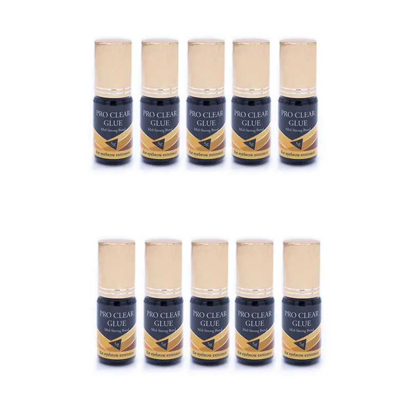 

5PCS Eyebrow Extension Pro Clear Glue Mid-Strong 2-3 Seconds Fast Drying Low Smell Make Up Professional Tool