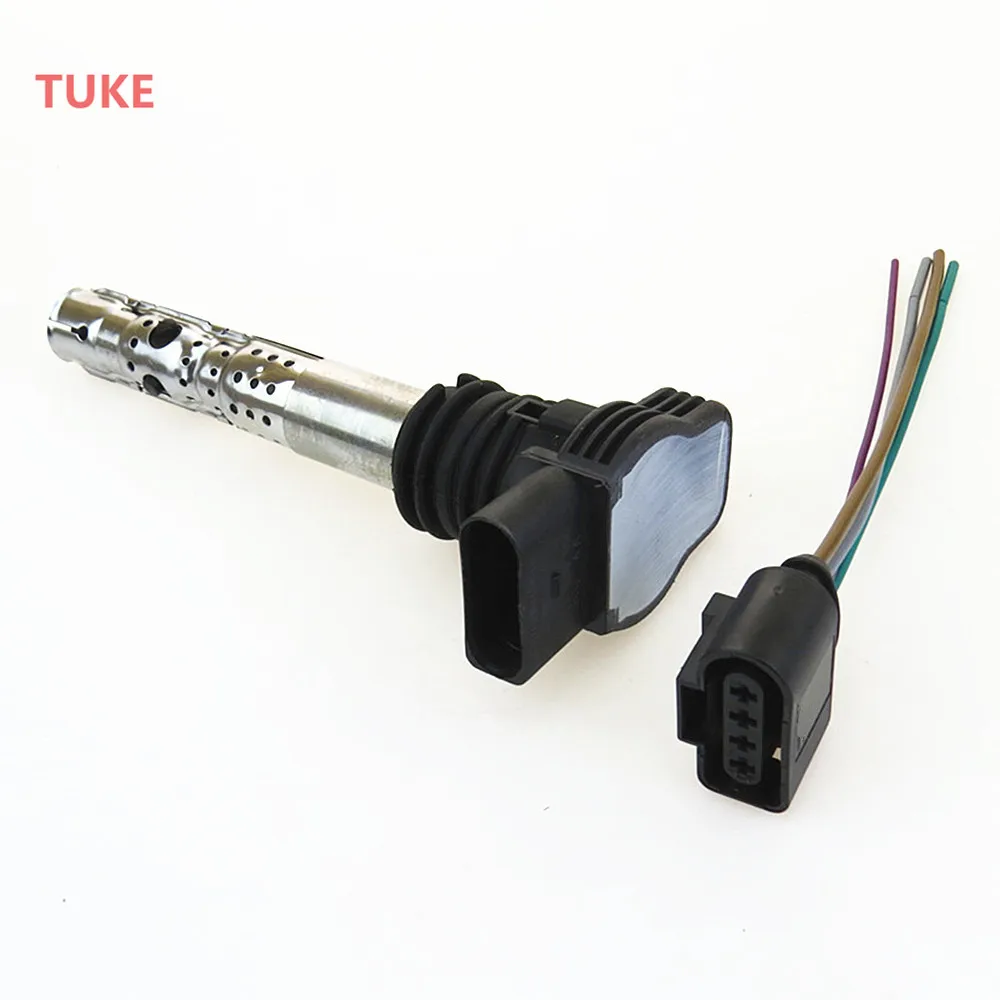 RWSYPL Свеча зажигания катушки + штепсельная вилка 06B 905 115 T для Bora Beetle Golf Passat A4 A6 TT 1J0 973