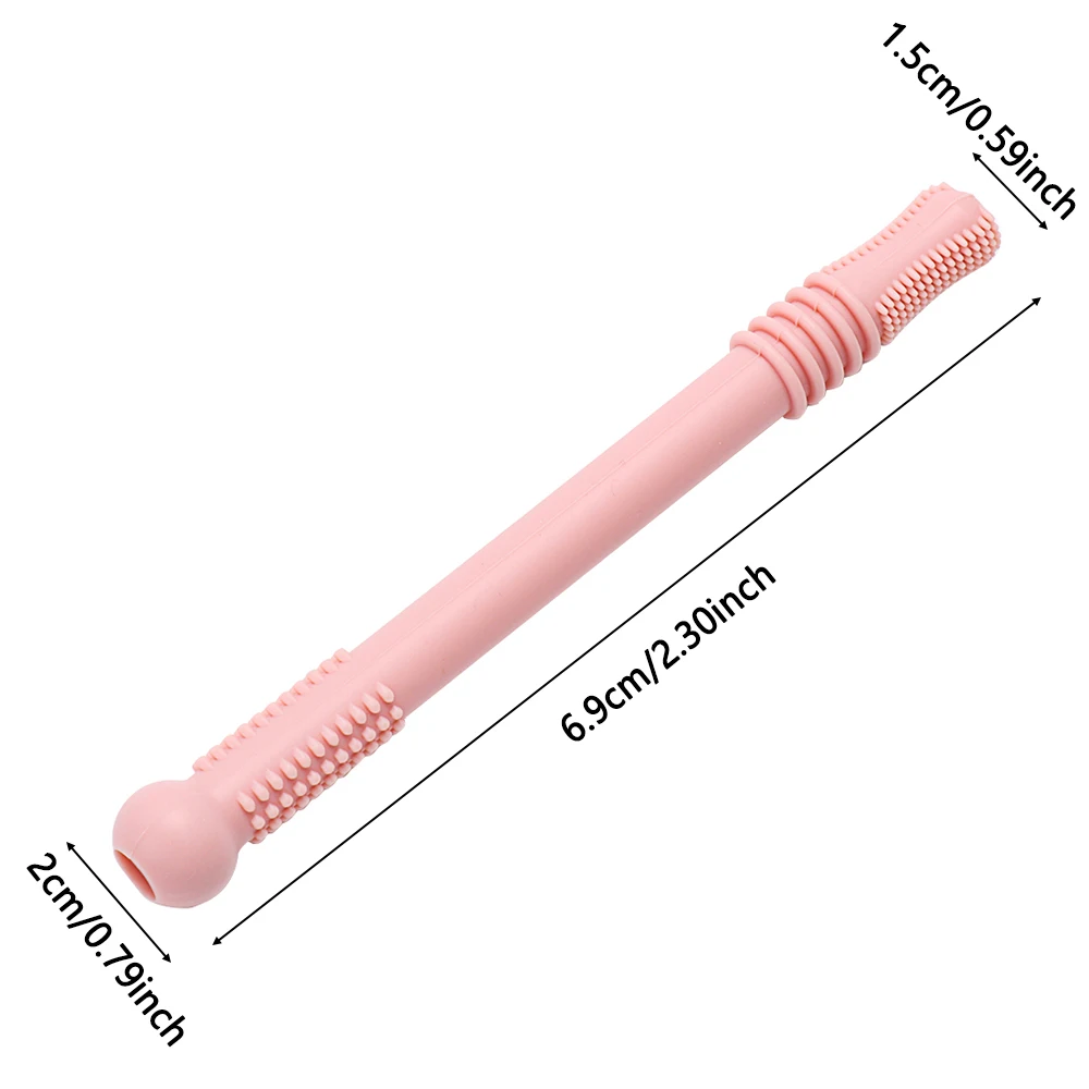 

Silicone Molar Straw Baby Safe Chewable Toy Hollow Teether Tubes Food Grade BPA Free Baby Teething Toys Mother Baby Supplies