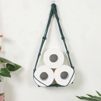 hanging cotton rope holder for toilet paper magazine books holder home hanging pocket rack bathroom decor 2pcs