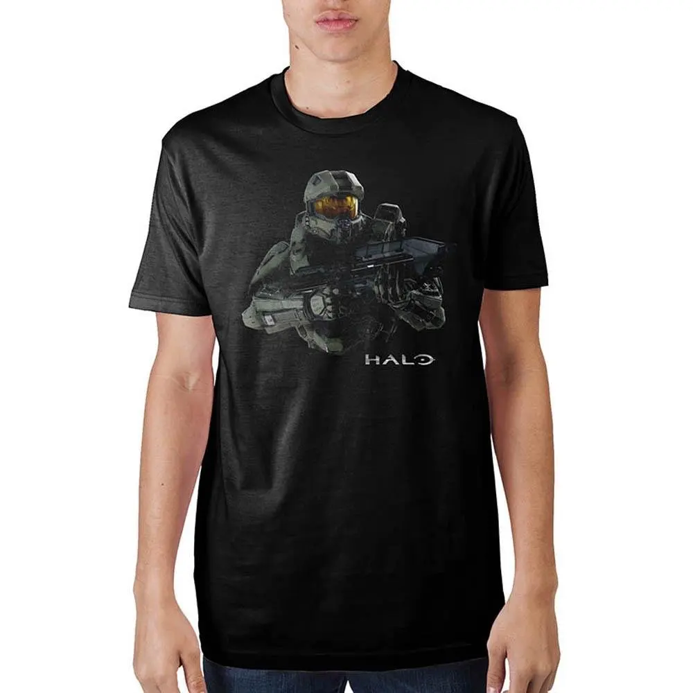 Halo Master Chief черная футболка унисекс мужская женская футболка| |