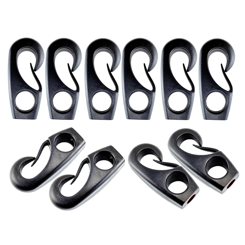 

10 pcs 55mm kayak shock cord hooks nylon bungee hook for Shock Cords
