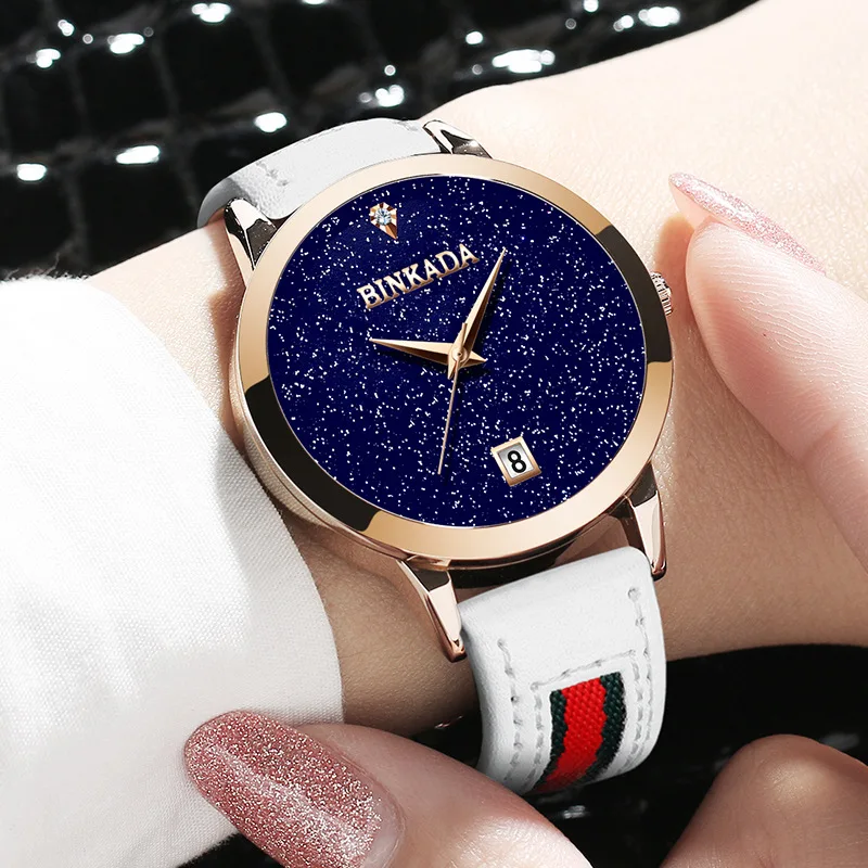 

2021 Binkada New Women's Star Calendar Fashion Dating Leisure Quartz Watch