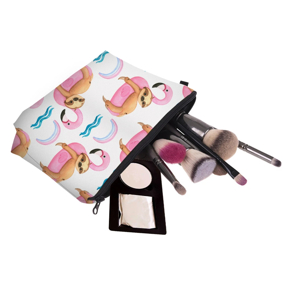 Deanfun Printing Sloth Cosmetic Bag Summer Pink Flamingo White Makeup Waterproof Organizer 52010 | Багаж и сумки
