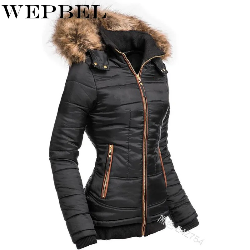 

Mandylandy Women Winter Warm Thicken Down Coat Fur Hooded Zipper Windproof Down Jacket Parkas Lady Outwear Winter Overcoat