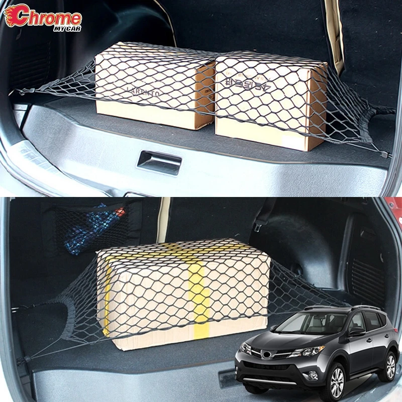 For Toyota RAV4 2013 2014 2015 2016 2017 2018 Rear Trunk Floor Cargo Net Mesh Luggage Elastic Hook Flat Nylon Car Accessories