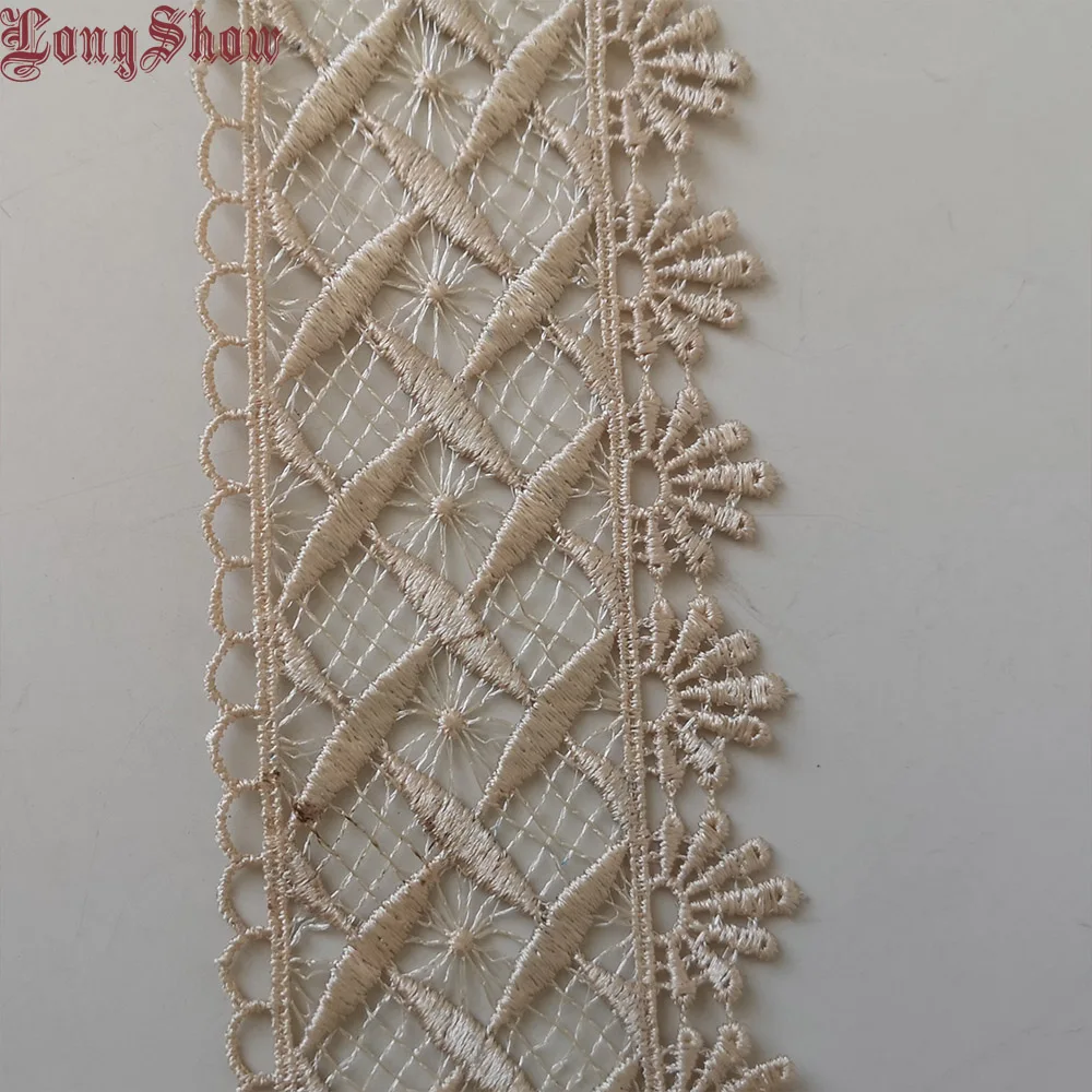 DIY 3Yards Coffee Red Colour Creative Flowers Embroidered Lace Trim Handmade Crafts Sewing Accessorise | Дом и сад