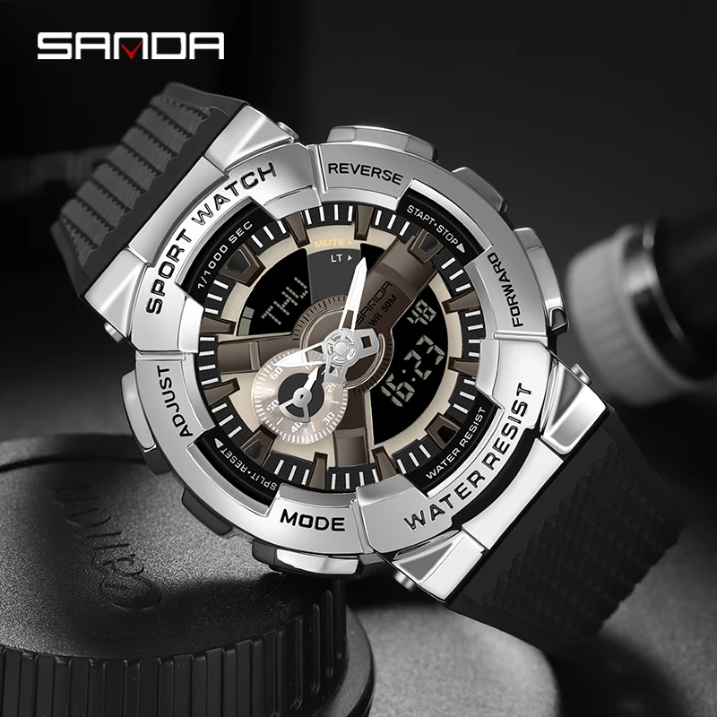 Часы наручные SANDA Мужские Цифровые спортивные водонепроницаемые уличные 2021 |