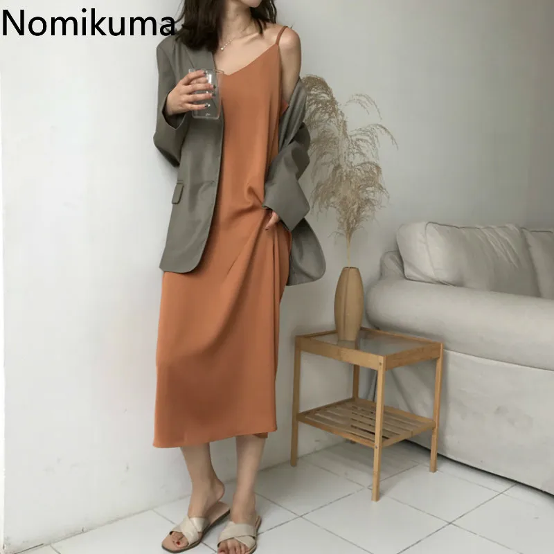 Платье женское с V образным вырезом на бретельках|Женские платья| |