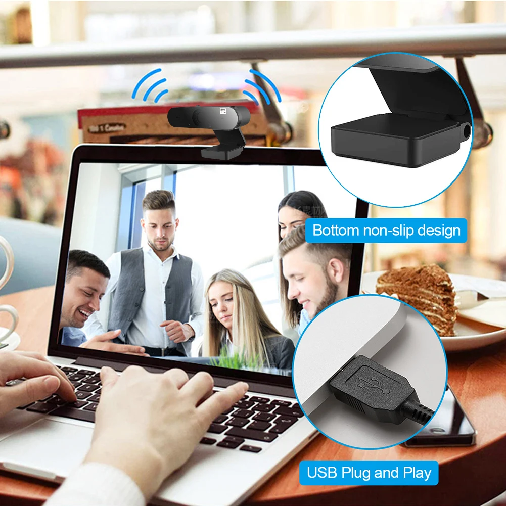 

1080P HD USB Webcam Video Conference Live Streaming Web Camera with Microphone Widescreen Video Work Home Accessories