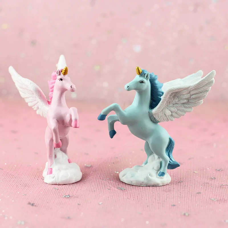 Единорог подарок на день рождения Крылья Ангела торт Декор Топпер Розовый декор