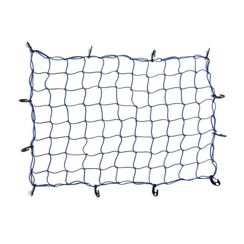 Синий Car SUV Truck Trailer Cargo Car Roof Rack Basket Organizer Net Car Roof Bag Multipurpose Elastic Mesh Luggage Rope Cover - Цвет: Синий