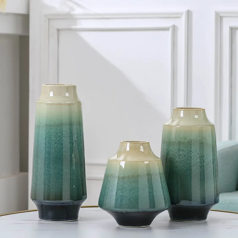 

Jingdezheng Simple Glaze Ceramics Vase Water Flowers Insert Flower Pot Floral Vintage Home Decor Desktop Crafts Porcelain Vases