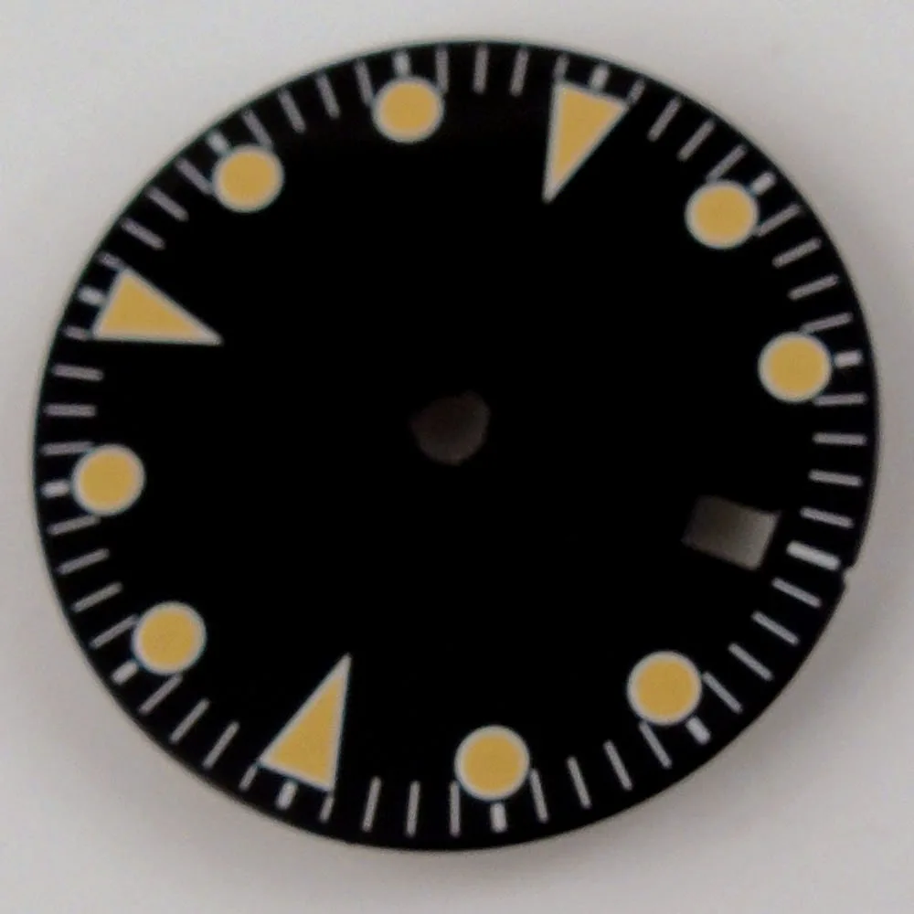 

28.5mm Black Sterile Watch Dial Date Window Fit ETA2836 Miyota 8215 821A 8205 MOVEMENT