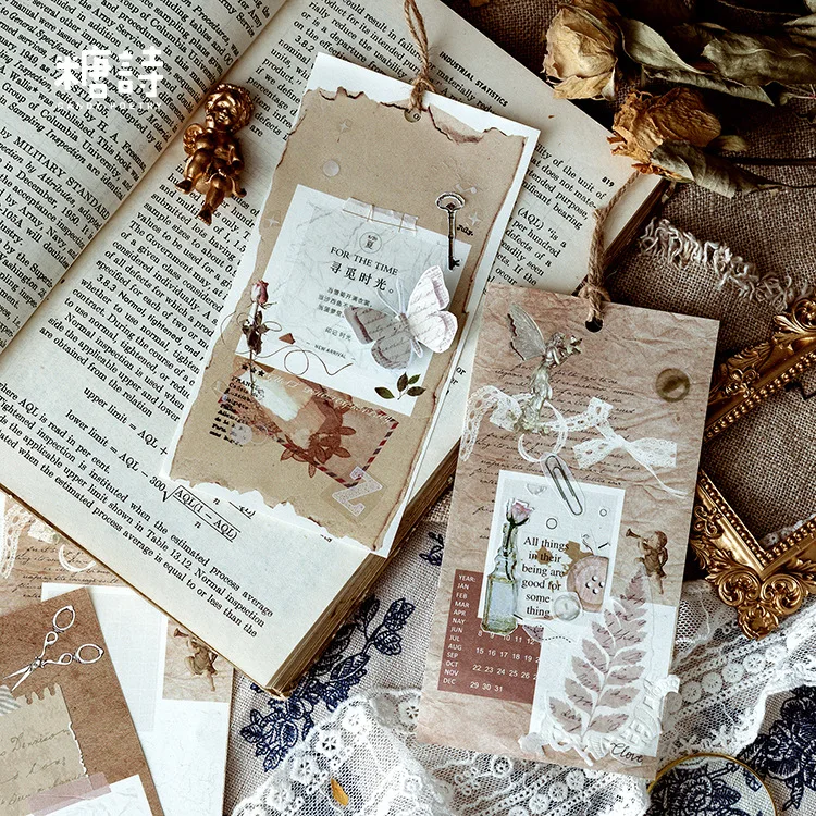 1 компл./лот бумага из блакнота для бумаги заметок на клейкой основе Ретро рынка