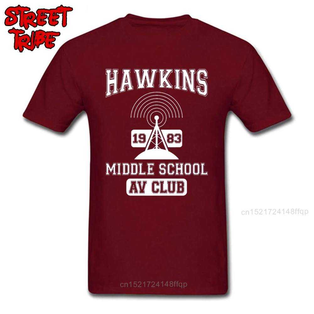 Странные Вещи футболка для мужчин Hawkins Middle School Club Футболка 2019 одежды с буквенными