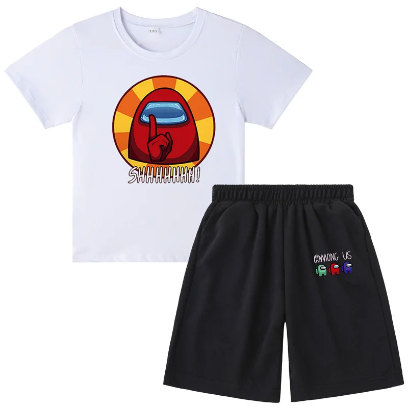 

Impostor Among Us T-Shirt + Pants 2Pcs Print Cotoon Tracksuit 2021 Summer Children Clothing Sets Sport Suit Boys Girls Costumes