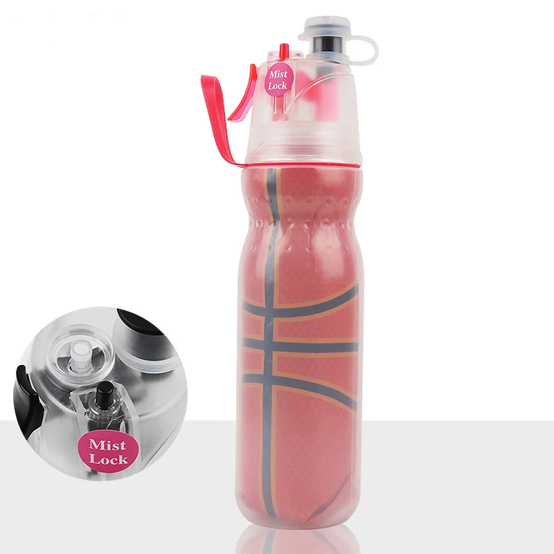 Новая Спортивная бутылка для воды футбола Двойной холодный спрей из полиэтилена