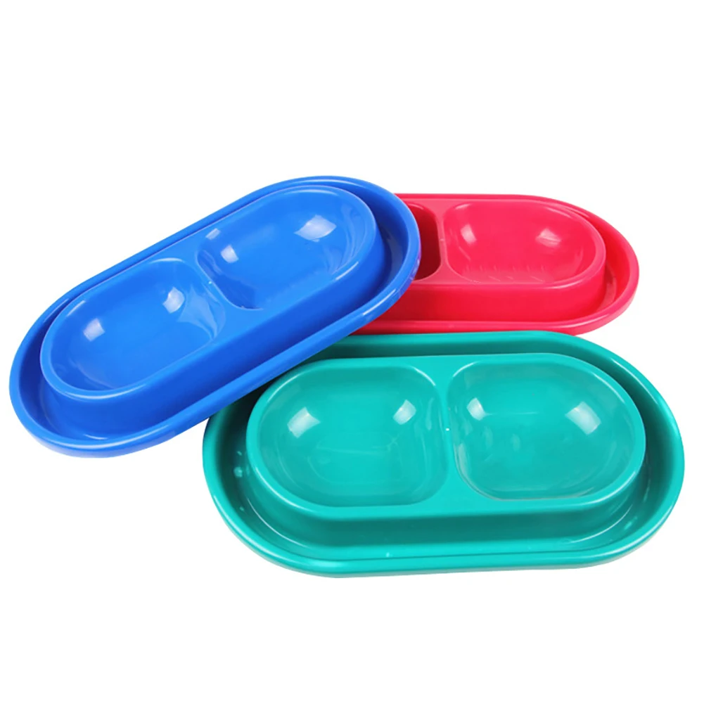 Миска водостойкая для кормления собак и щенков двойная чаша дозатора без