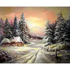 Картина по номерам Gatyztory сделай сам, раскрашенная снегом Картина на холсте, пейзаж, настенное украшение, ручная роспись, подарок