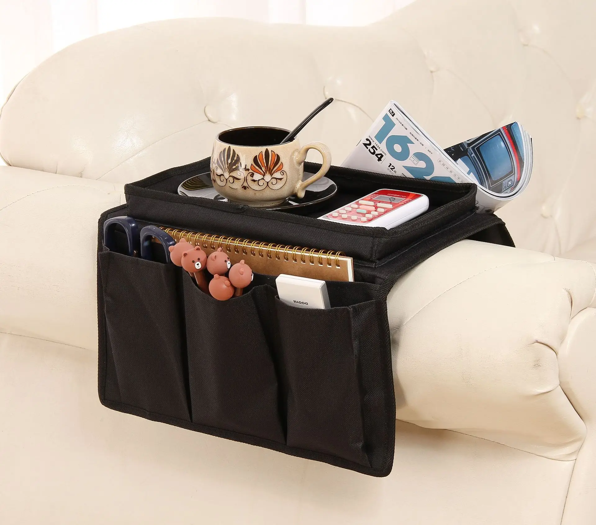 

Home Organizer Holder sofa storage Practical 4 Pockets Sofa Arm Storage Bag Chair Couch Phones romote control Storage Bags Tray