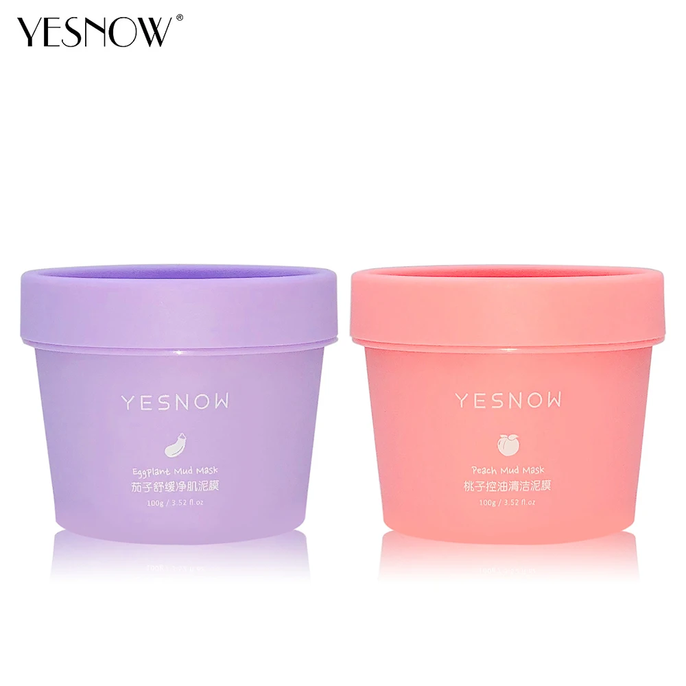 

Face Mask 100g Peach Eggplant Mud Mask Deep Cleansing Remove Blackheads Brighten And Shrink Pores Mask Facial Skin Care Products