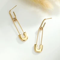 new stainless steel earrings design sense retro simple cool temperament korean earrings personalized pin earrings female
