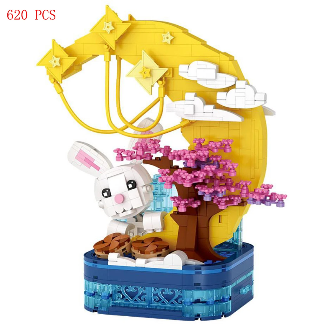 

hot Creative Cartoon figures Disneyland Moon rabbit pen container model bricks mini micro diamond build blocks toys child gift