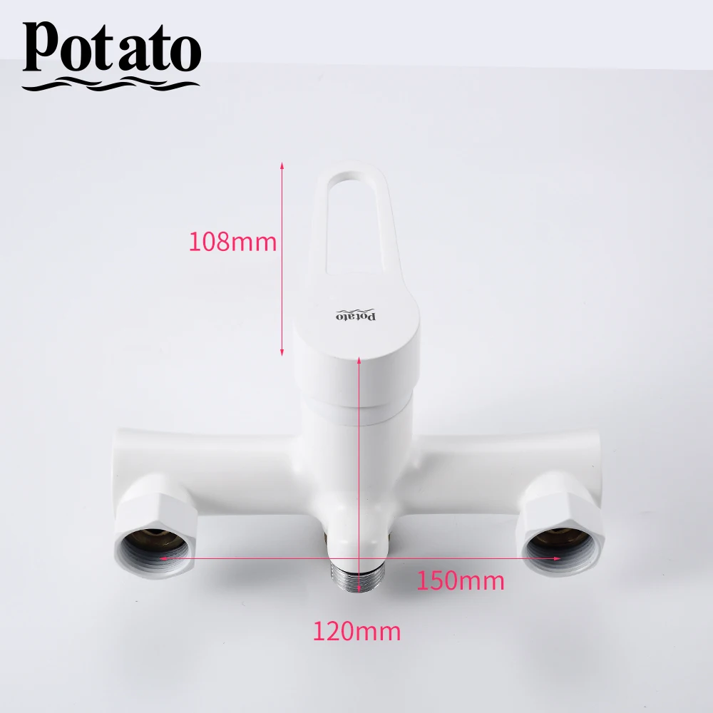 potato bathroom shower faucet single handle wall mounted hot and cold water with shower head p22270 free global shipping