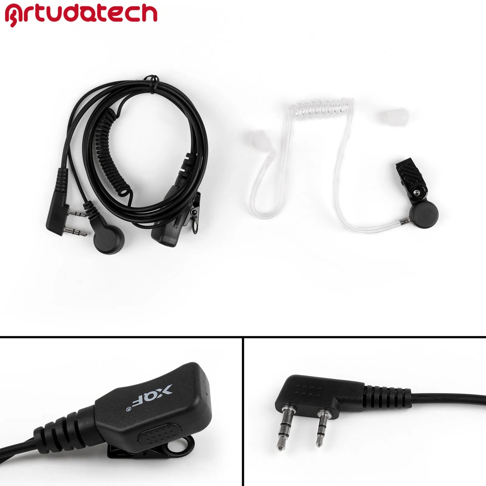 Artudatech 2 Pin Covert акустическая Воздушная трубка Гарнитура для Kenwood TK-3107 BaoFeng Walkie Talkie
