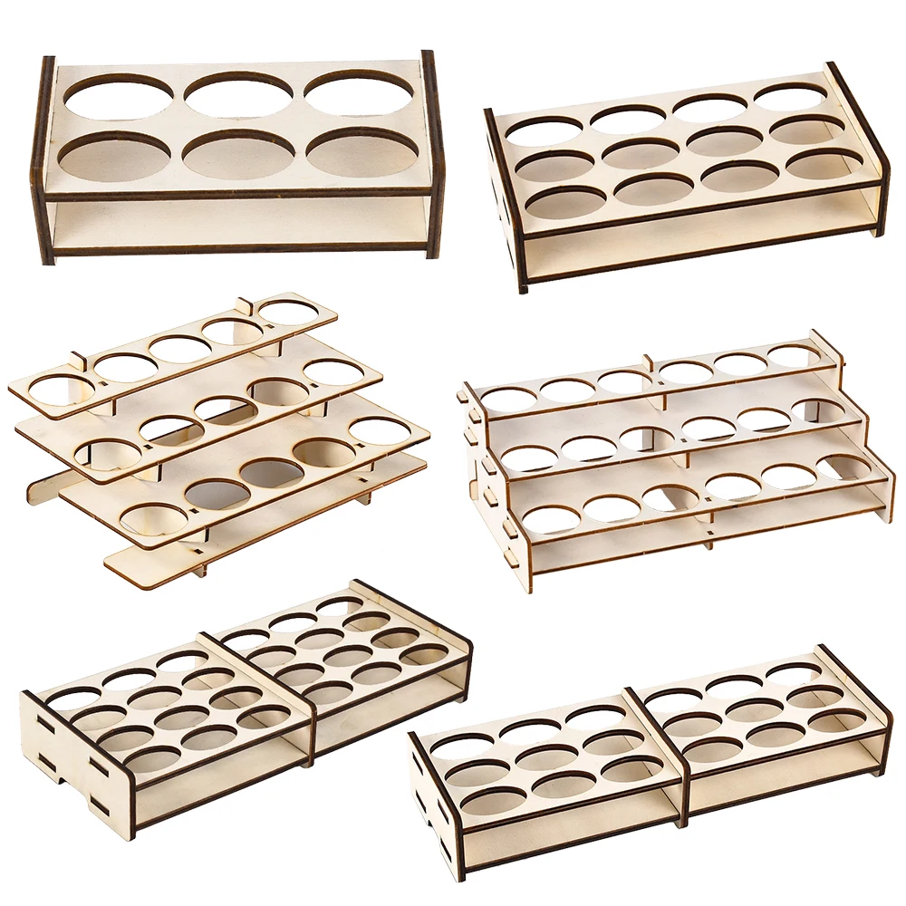 

Simple Type 6/12/18/24 Pots Wooden Pigment Paint Bottle Rack Organizer Storage Stand Holder Crafts Tools