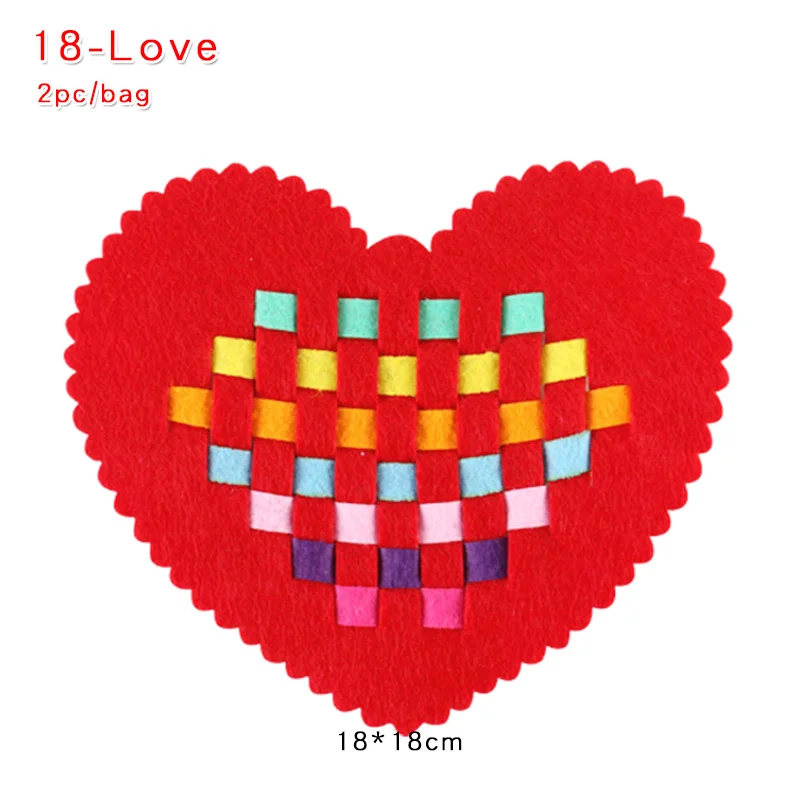 18-Love 2 шт. обучение в детском саду DIY пазл детские игрушки мультфильм нетканое плетение игрушки учебные материалы ручной работы художественные Классические игрушки - Цвет: 18-Love
