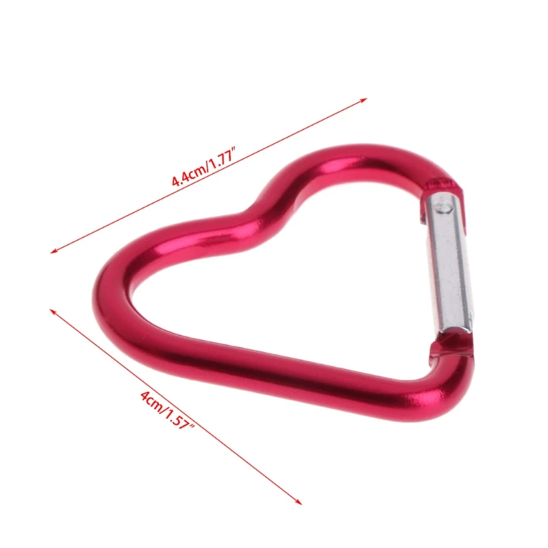 10 Pcs/Set Outdoor Ring Aluminum Heart Shape Keychain Hook Clip Climbing Camping Tool Accessories Random Color | Спорт и развлечения