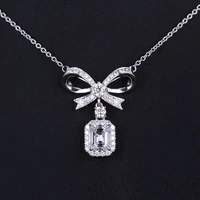 diwenfu 925 silver sterling white diamond jewelry 45cm necklace pendant for women fine collares mujer silver 925 jewelry pendant