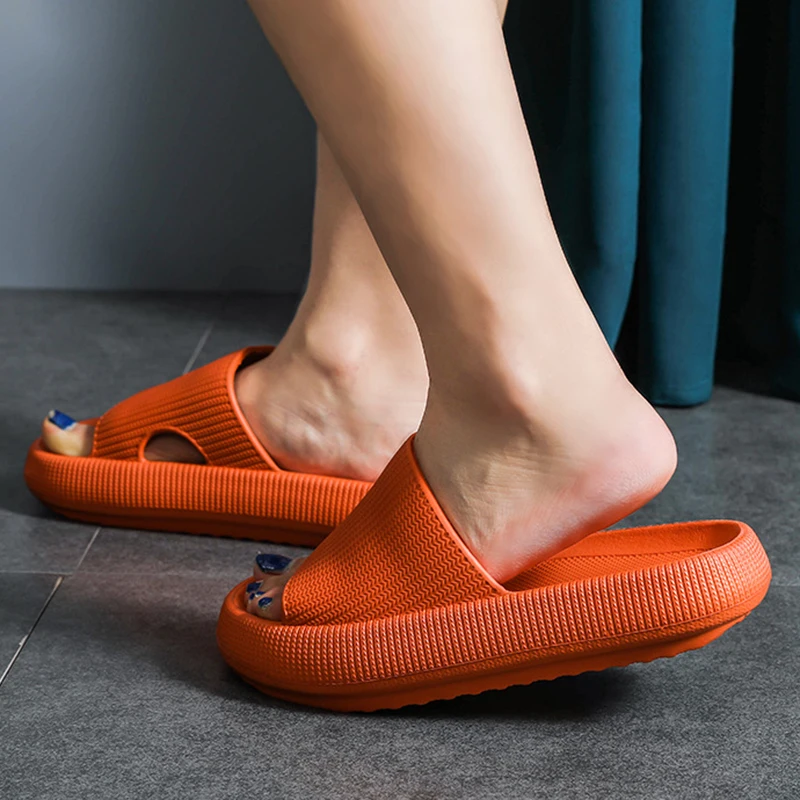

Indoor Comfortable Soft Slippers Men Women Non-slip Bathroom Home Shoes Flat EVA Living Room Thick Sole Slides Women's Sandals