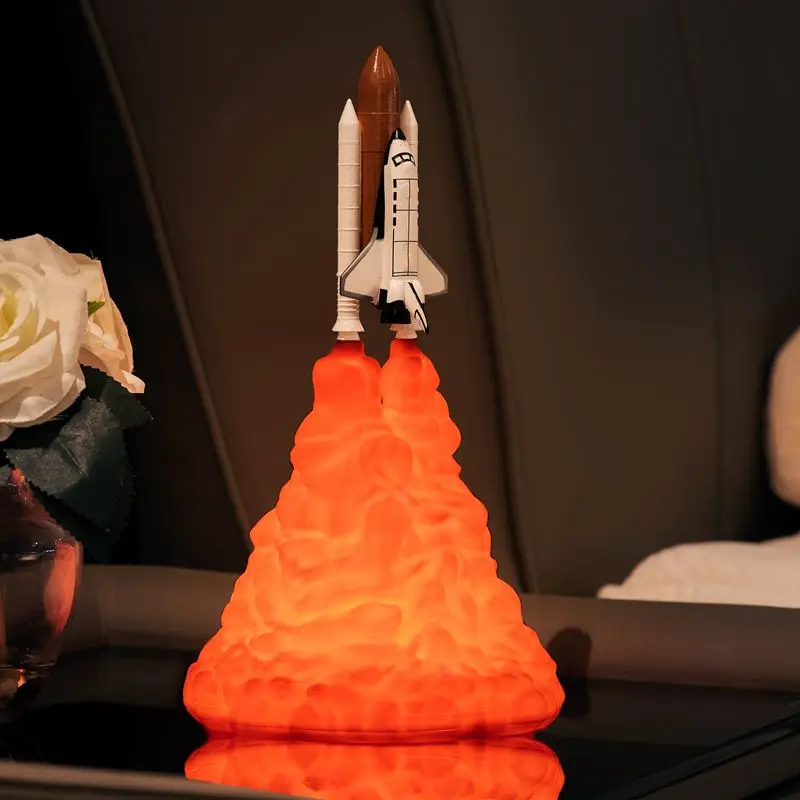 Продажа Креативная 3D-печать, Космический Шаттл, лампа с USB-зарядкой, искусственный ночсветильник для любителей пространства, украшение для дома