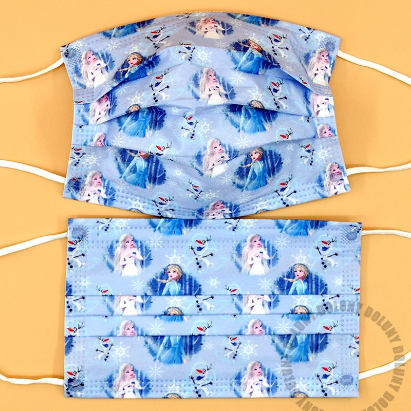 Disney Blue Frozen Princess Pattern одноразовая маска для девочек мультфильм аниме комиксы