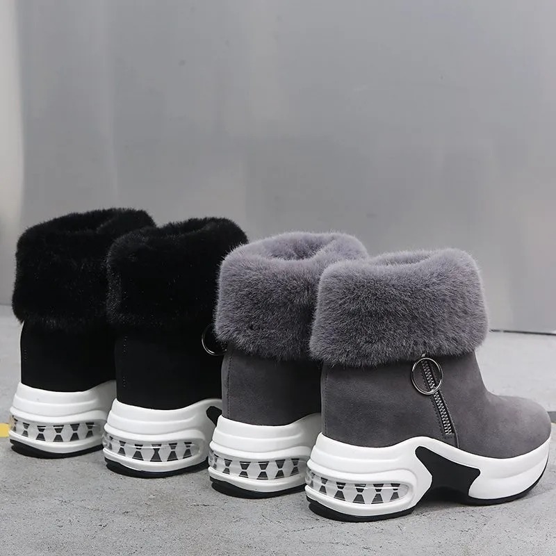 

Women Ankle Boot Warm Plush Winter Shoes For Woman Boots High Heels Ladies Boot Women Snow Boots Winter Shoes Height Increasing