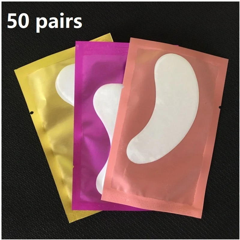 

Патчи бумажные безворсовые под глаза для наращивания ресниц, Стикеры для макияжа, 50 пар