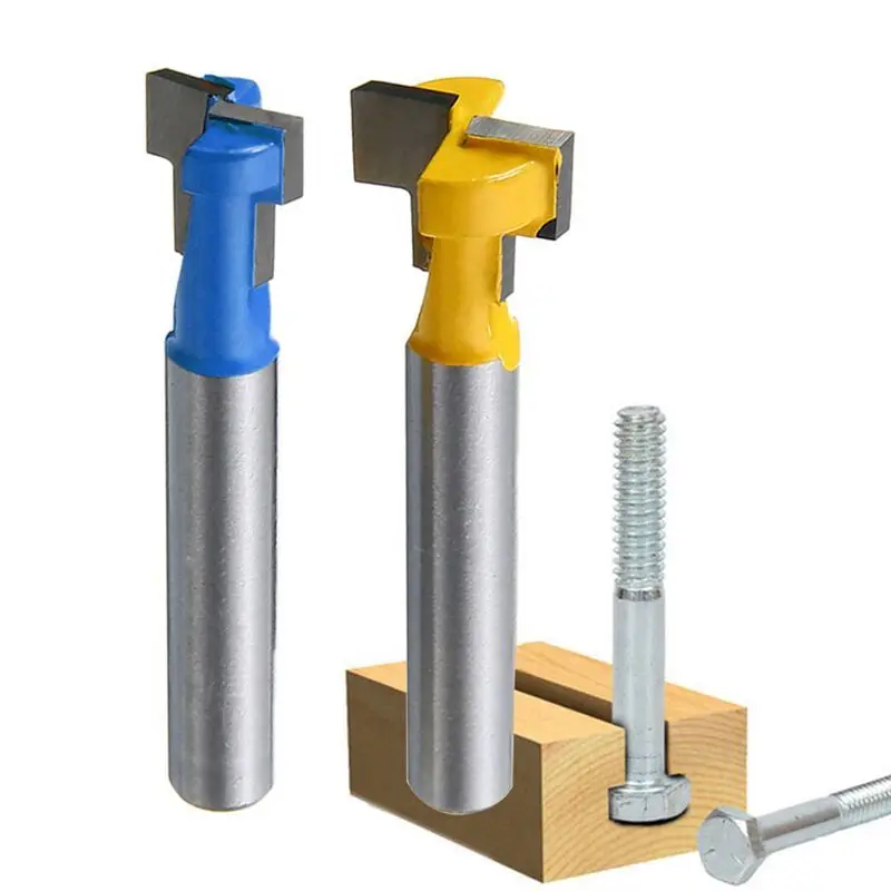 1/4 inch Shank T-Slot Cutter Router Bit Steel Handle 3/8 & 1/2 Length Woodworking Cutters For Power Tools | Инструменты