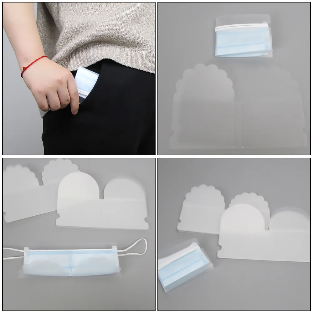 

20 Pcs Collapsible Mask Storage Holder Disposable Mask Protector (Transparent)