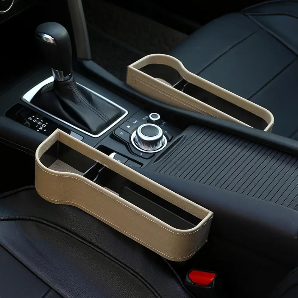 

Car Seat Gap Storage Box Cup PU Leather Pocket Catcher Organizer Phone Bottle Cups Holder Multifunctional Car Accessories