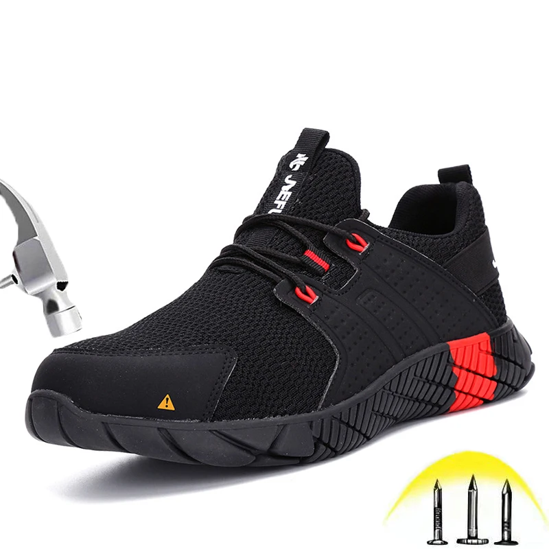 Рабочая обувь со стальным носком для мужчин и женщин легкая не скользящая