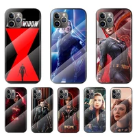 black widow scarlet witch for apple iphone 12 11 8 7 6 6s xs xr se x 2020 pro max mini plus tempered glass cover phone case