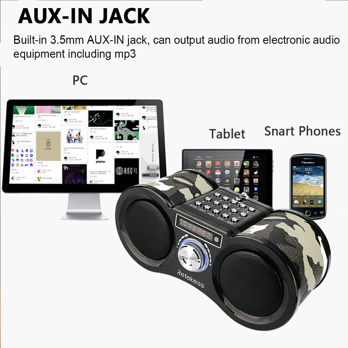 Радиоприемник RETEKESS V113 FM-радио портативный транзистор с поддержкой Mp3 музыкальный