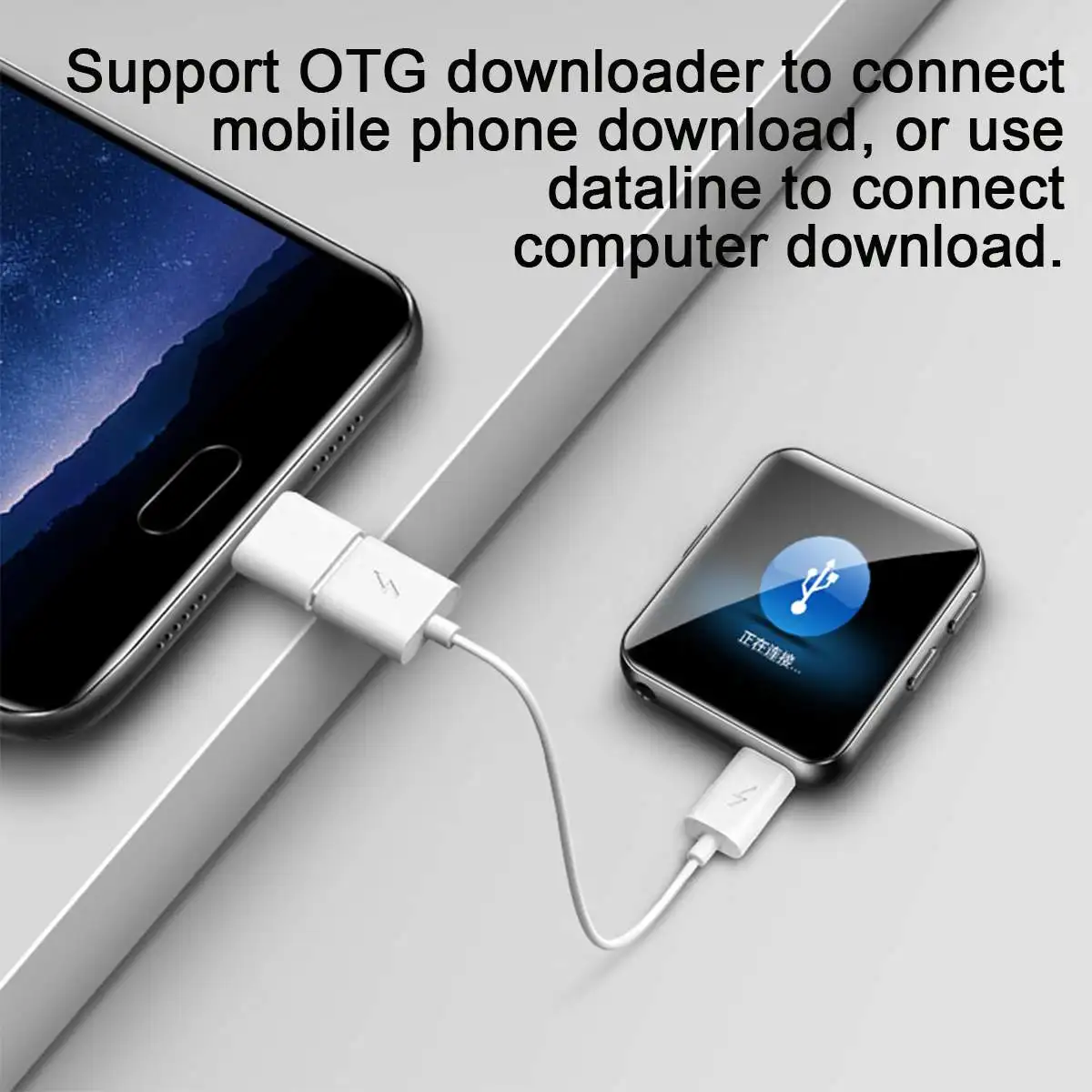 Mp3-плеер 1 54 дюймов bluetooth Hi-Fi музыкальный плеер с полноэкранным сенсорным экраном