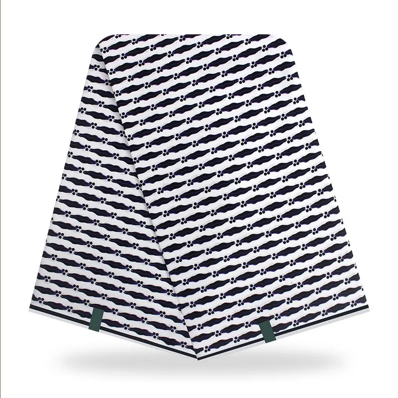 2020 африканская гарантируется Черный и белый Анкара восковая печать ткани в